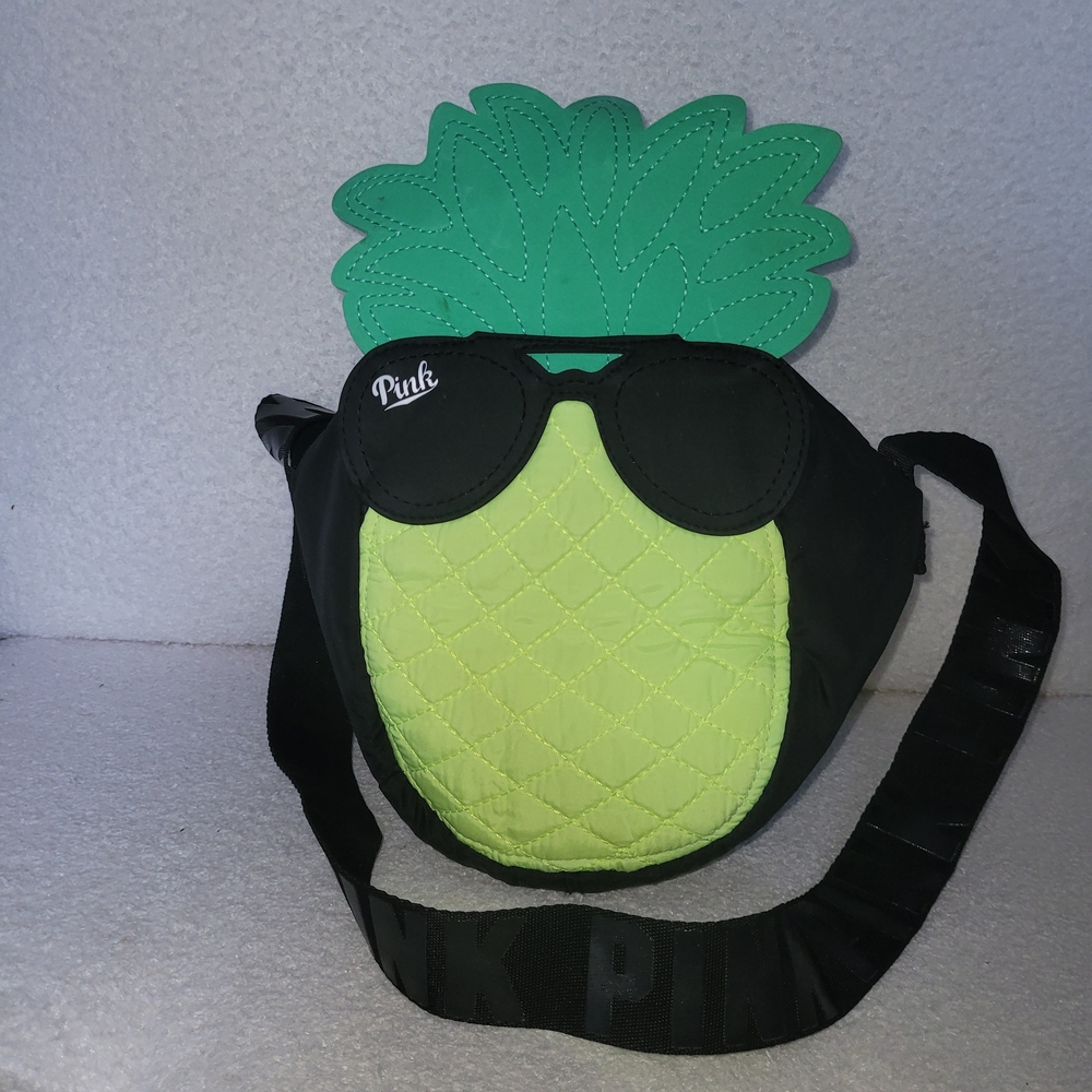 PINK Victoria's Secret Pineapple Bag - Green and Black